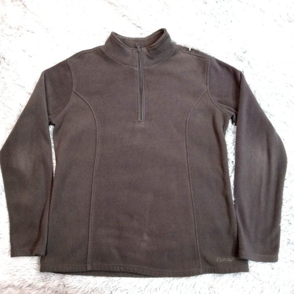 Cabela's Mens Shirt Jacket Fleece Green M Shacket Zip Long Sleeve Pullover